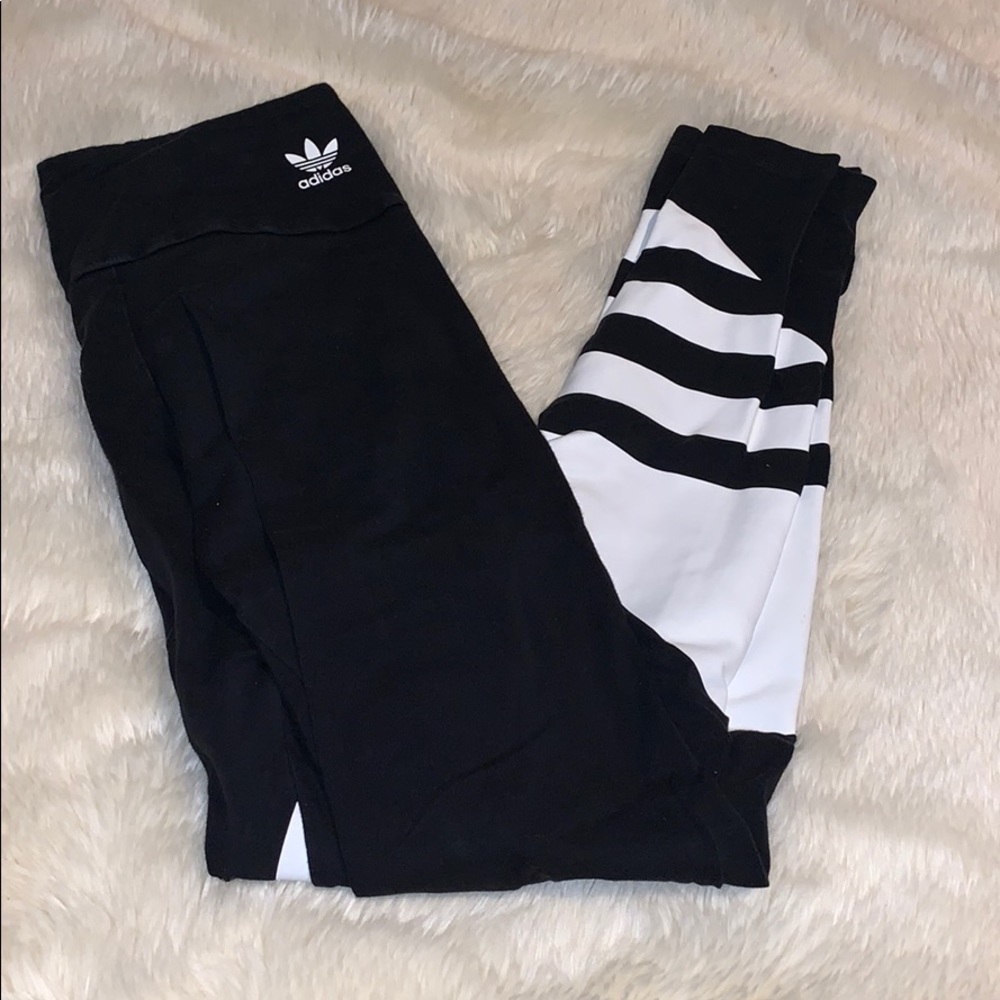 Adidas Large Logo Leggings size Small Blk/White - Picture 6 of 10